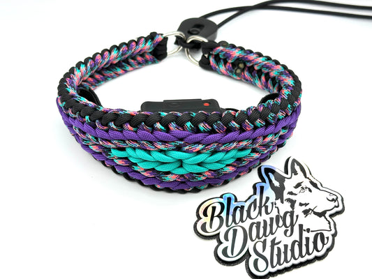 e-Secret Keeper Paracord Collar - Electric/Remote Training Collar Cover - Black, Fusion, Acid Purple, Fusion, and Teal