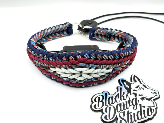 e-Secret Keeper Paracord Collar - Electric/Remote Training Collar Cover - Midnight, Captain America, Burgundy, Captain America, and Silver