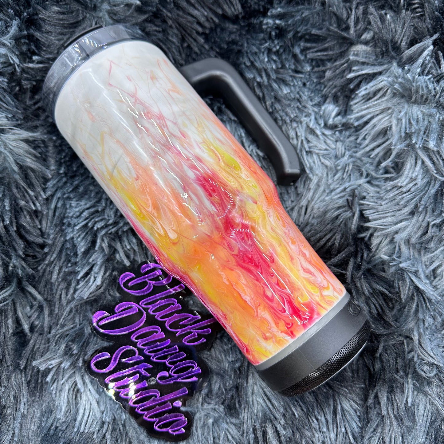 RTS 30oz Grippy Bluetooth Speaker Tumbler Smoked Flame Pull | Glow in the Dark