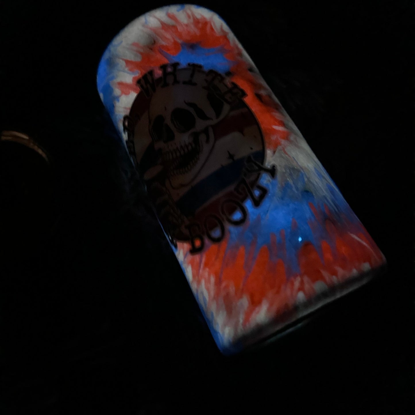 RTS 4-in-1 Can Cooler/Tumbler Red White and Blue Tie Dye | Red White and Boozey decal | Glow in the Dark