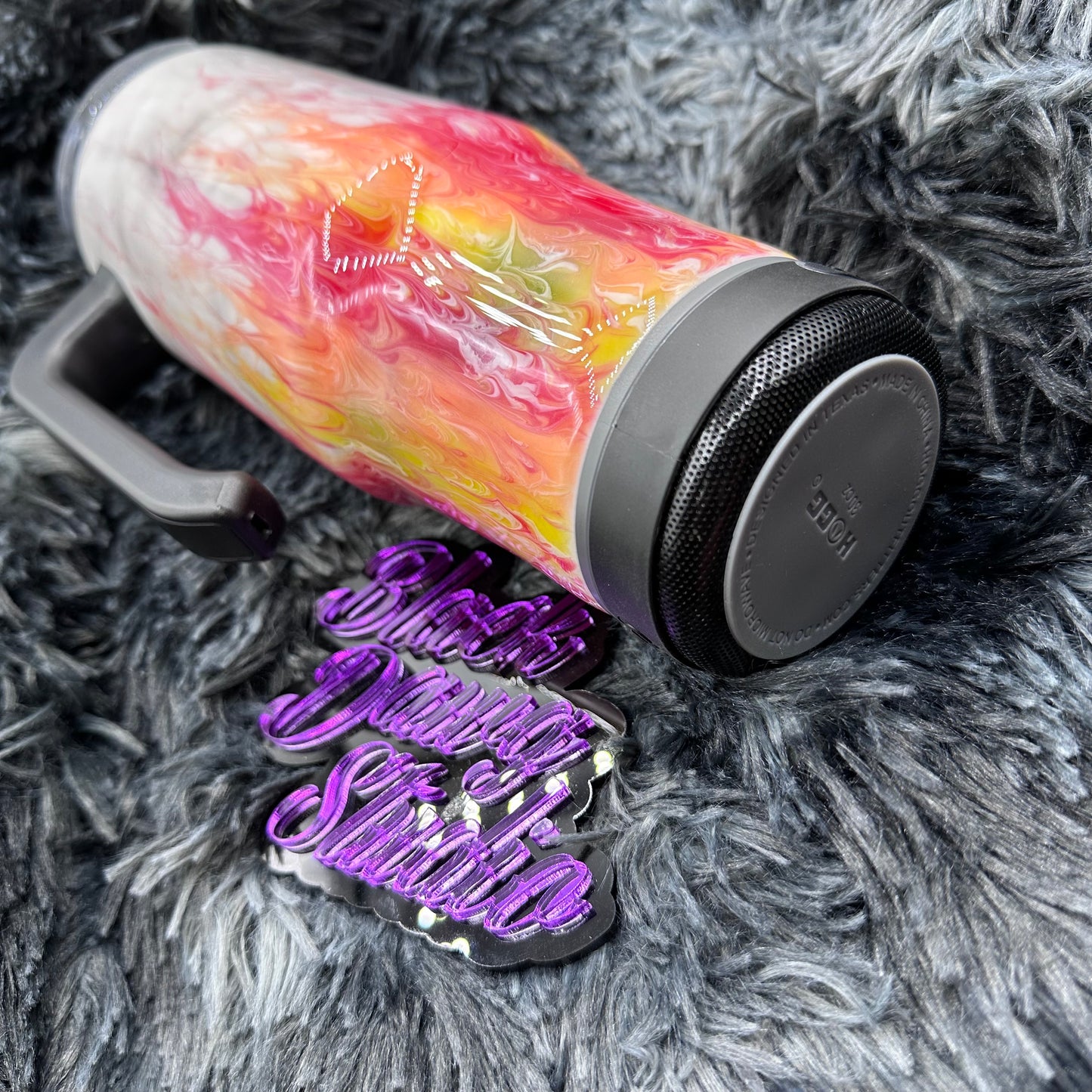 RTS 30oz Grippy Bluetooth Speaker Tumbler Smoked Flame Pull | Glow in the Dark