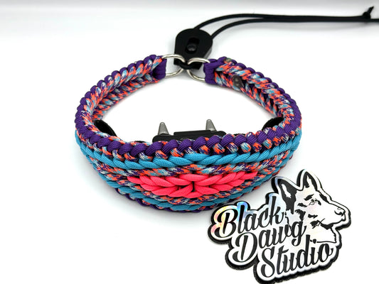 e-Secret Keeper Paracord Collar - Electric/Remote Training Collar Cover - Purple, Summit, Neon Turquoise, Summit, and Salmon