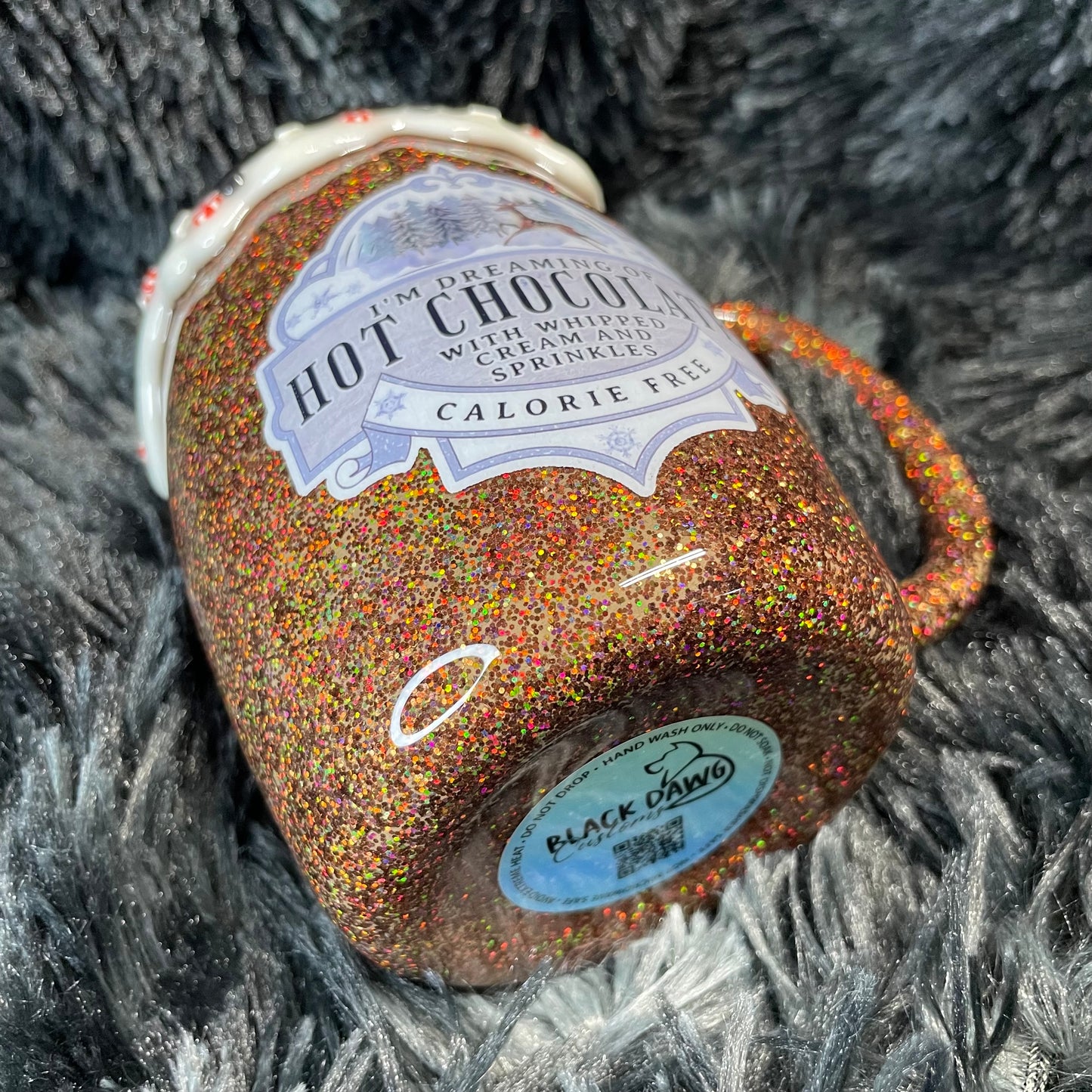 RTS 14oz Mug| Glitter with 3D Drip & Sprinkles | Hot Chocolate decal | Christmas Tumbler | Christmas Gift | Holiday Gift