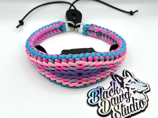 e-Secret Keeper Paracord Collar - Electric/Remote Training Collar Cover - Neon Turquoise, Cotton Candy, Pink Rose, Cotton Candy, and Lilac
