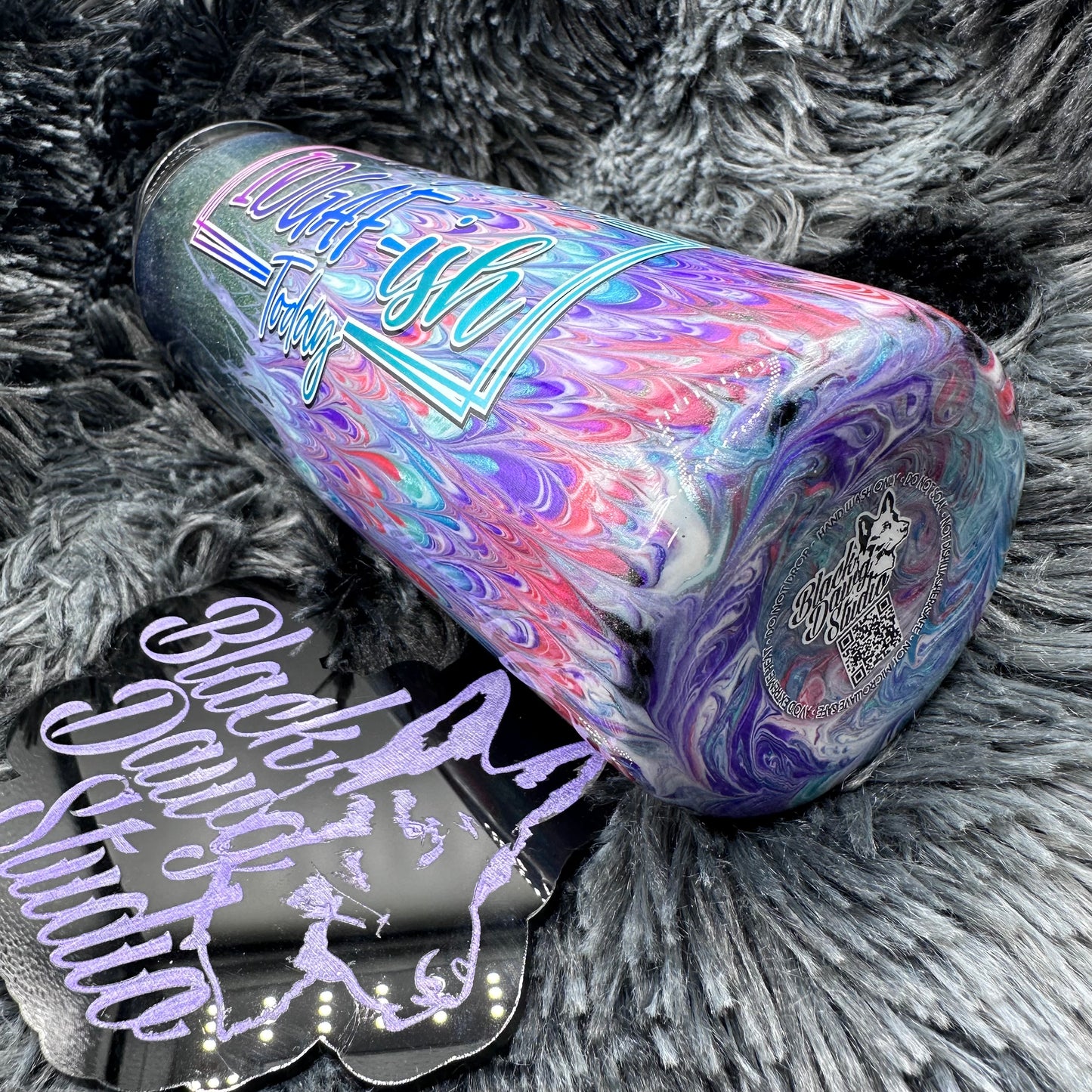 RTS 20oz Skinny Straight Tumbler Color Shifting Grab and Pull | Glow in the Dark | IDGAF-ish decal