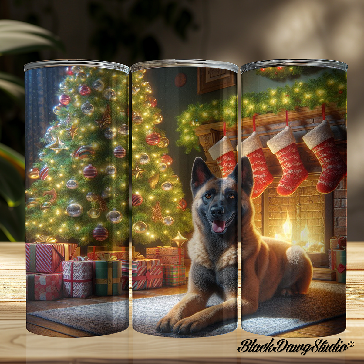 Christmas Tree Malinois Design | Made to Order | Printed Tumbler