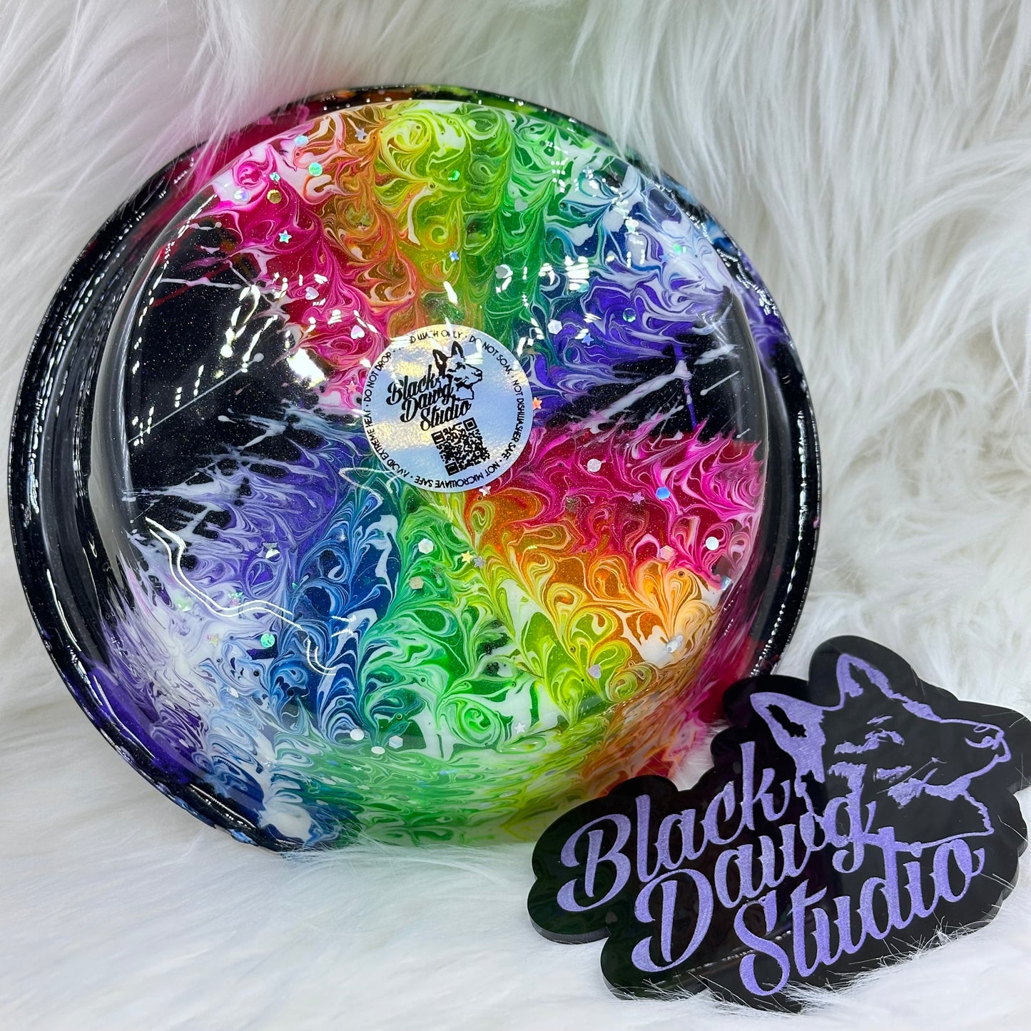 8-inch Dog Bowl Neon Bougie Stinger - Epoxy Tumbler for Dogs