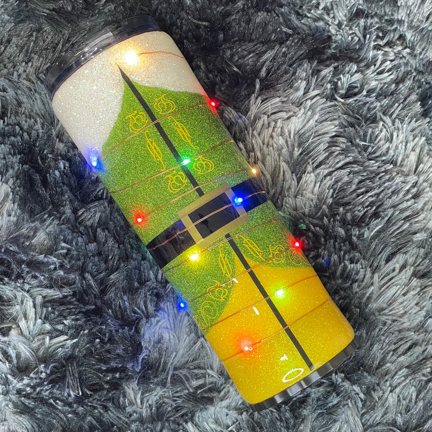 RTS 20oz Strawbler Lighted Elf Tumbler | Code of the Elves decal | Christmas Tumbler | LED Battery Powered Lights