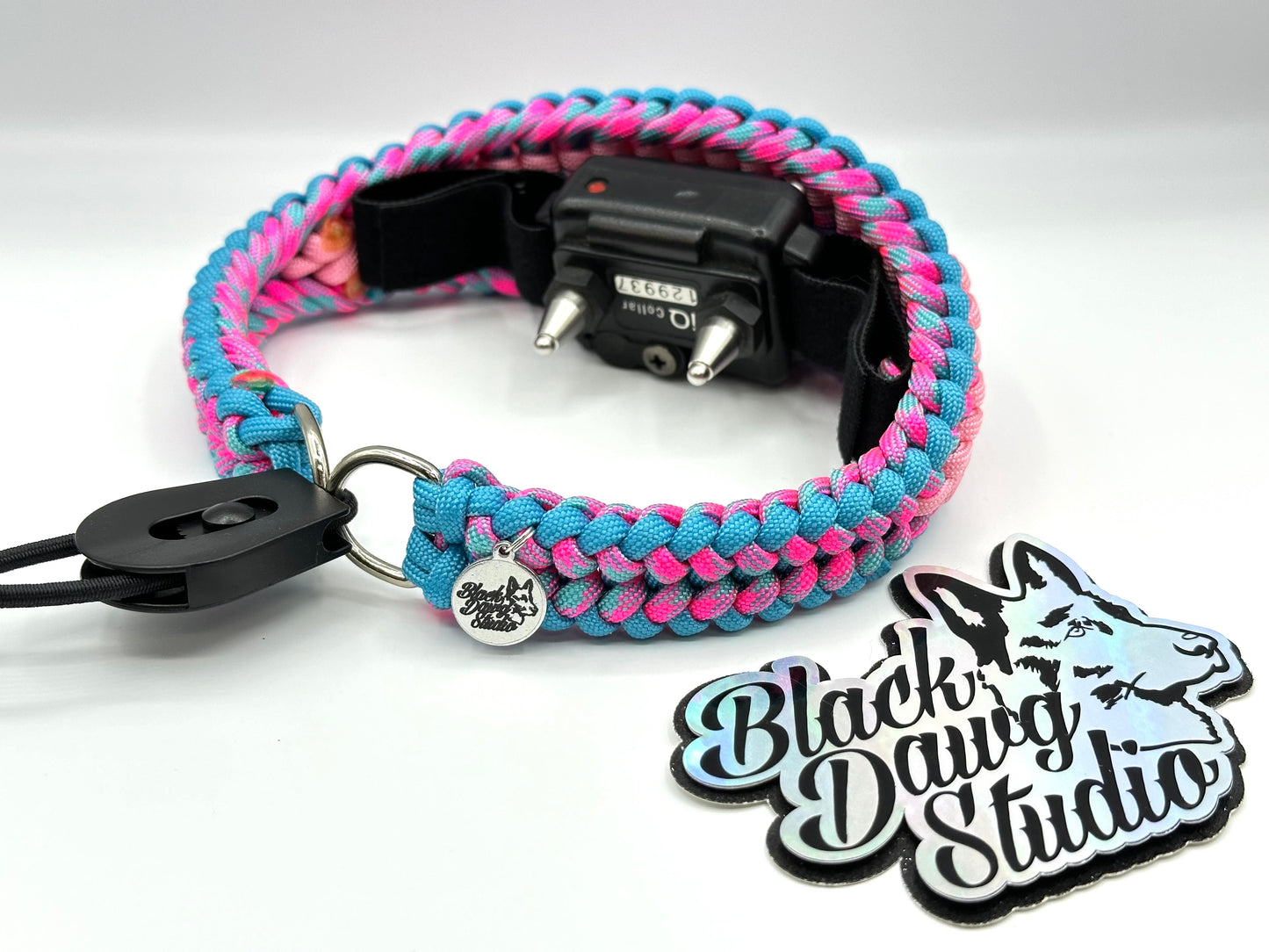 e-Secret Keeper Paracord Collar - Electric/Remote Training Collar Cover - Neon Turquoise, Cotton Candy, Pink Rose, Cotton Candy, and Lilac