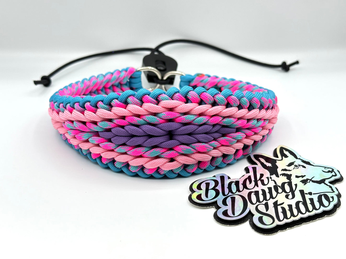 e-Secret Keeper Paracord Collar - Electric/Remote Training Collar Cover - Neon Turquoise, Cotton Candy, Pink Rose, Cotton Candy, and Lilac