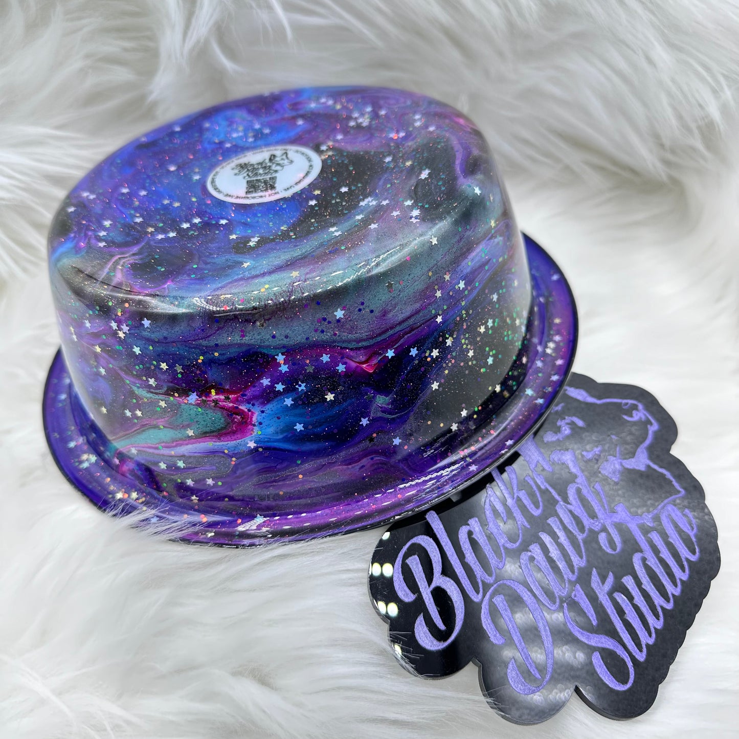 8-inch Dog Bowl Galaxy Ink Swirl - Epoxy Tumbler for Dogs