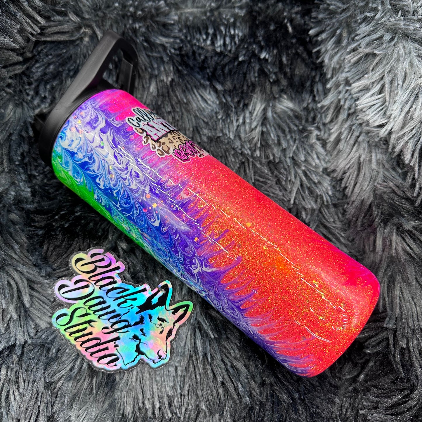 RTS 20oz Skinny Duo Glitter Ombré Twisted Bougie Stinger | Call Me Antisocial But Please Don’t Call Me decal