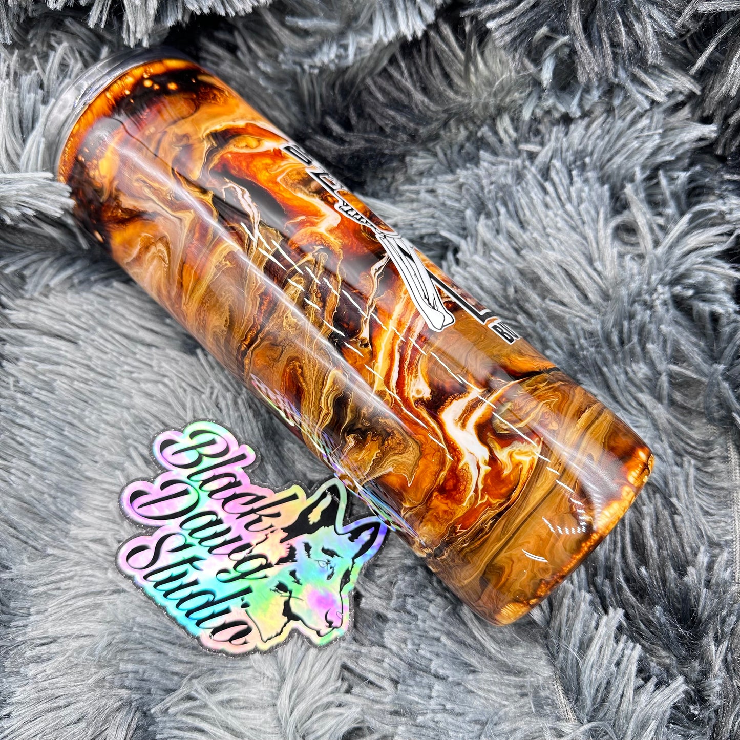 RTS 20oz Skinny Straight Tumbler Coffee Swirl Ink Swirl | Dead Inside But Caffeinated decal | Coffee Lover Tumbler | Coffee Lover Gift