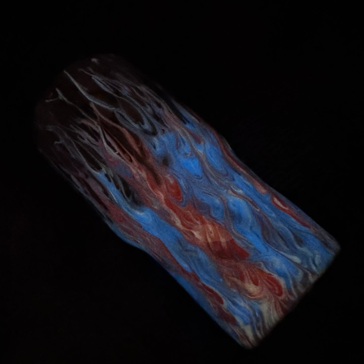 RTS 30oz Twist Tumbler Weathered Wood Grain with Red White and Blue Flame Pull | Glow in the Dark