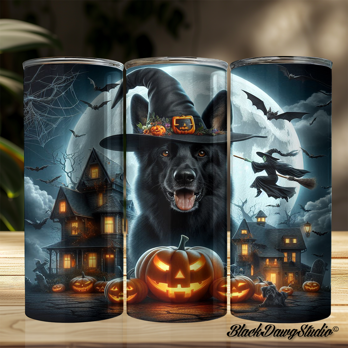 Halloween Black German Shepherd Designs | Made to Order | Printed Tumbler