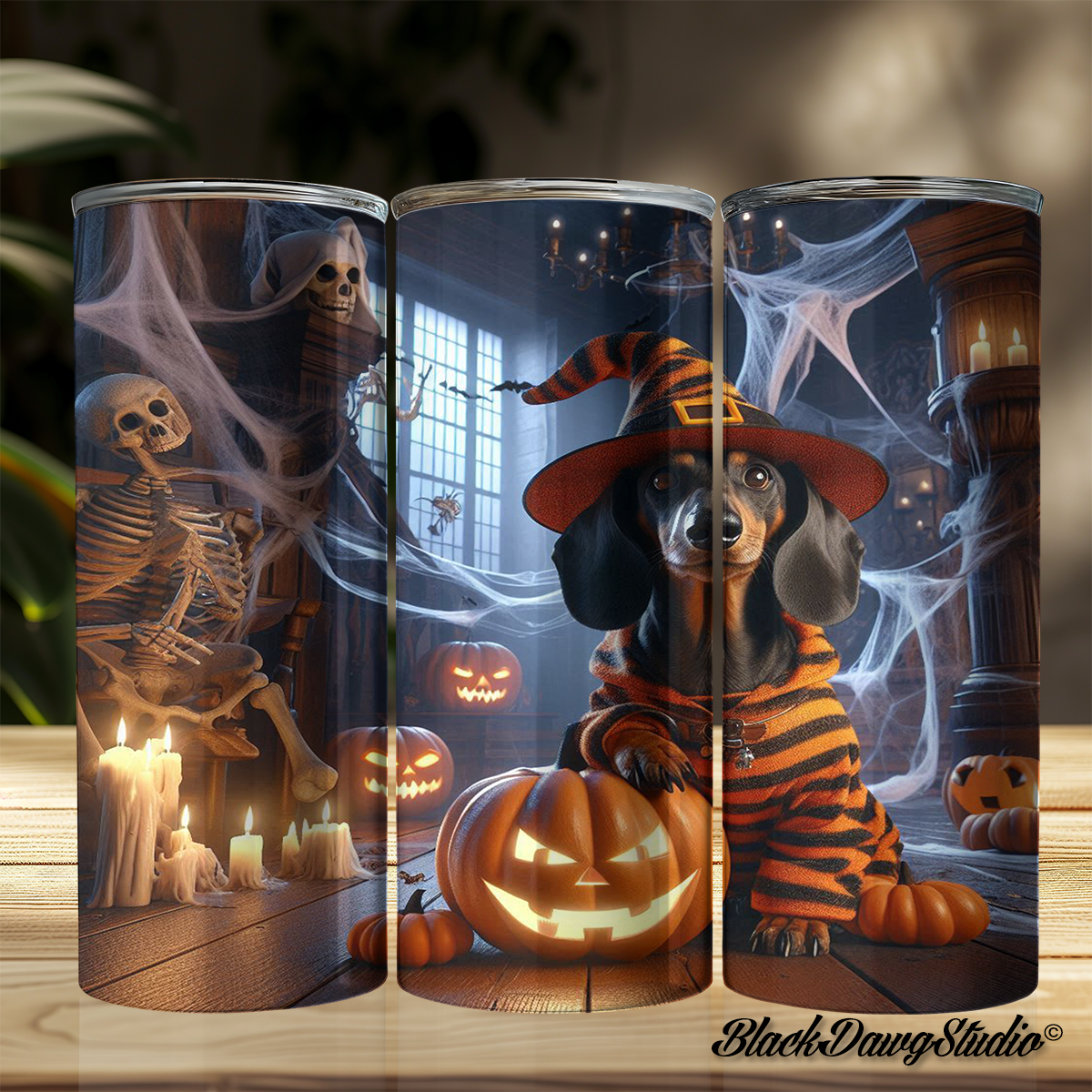 Halloween Dachshund Design | Made to Order | Printed Tumbler