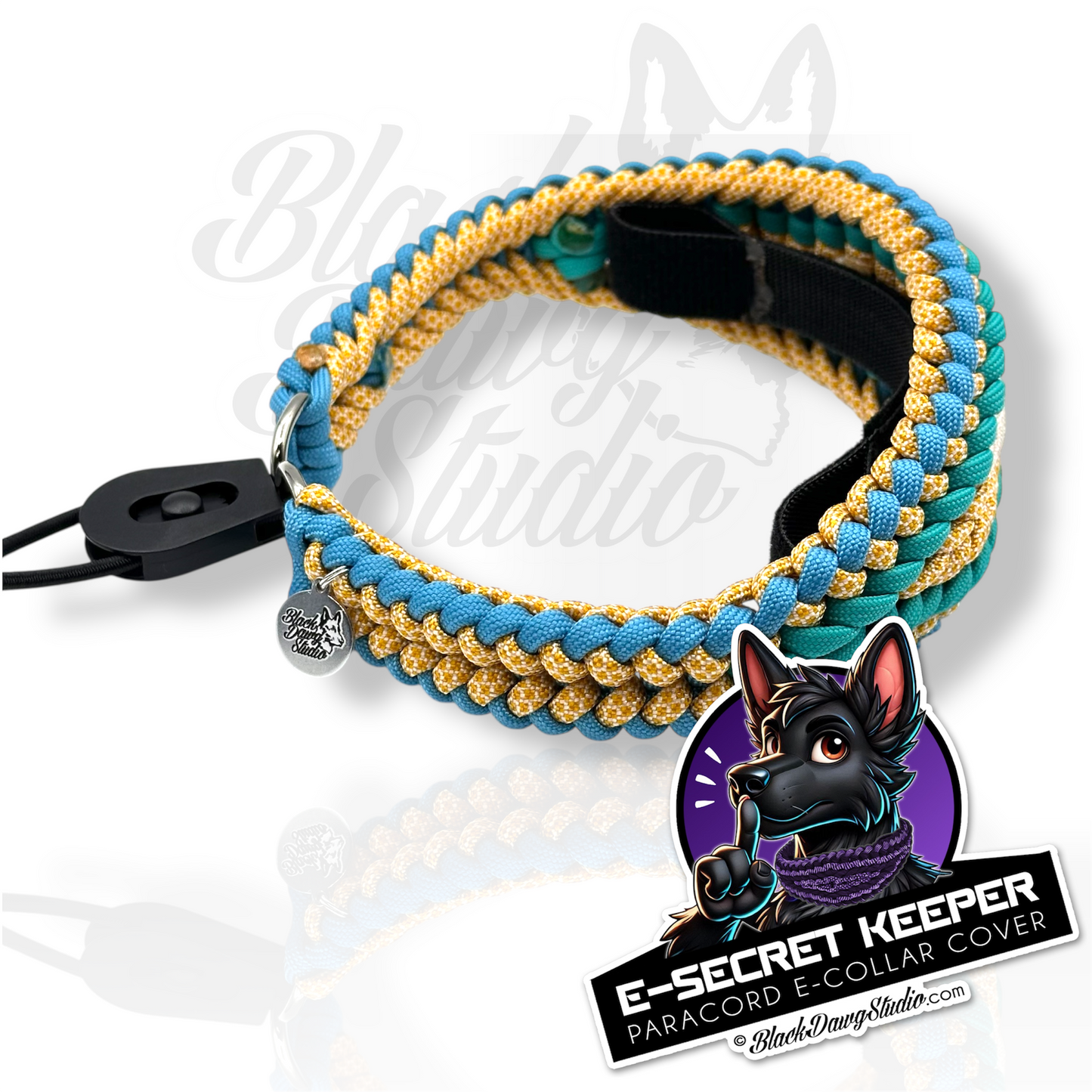 e-Secret Keeper Paracord Collar - Electric/Remote Training Collar Cover - Neon Turquoise, Honeycomb, Mint, Honeycomb, and Cream