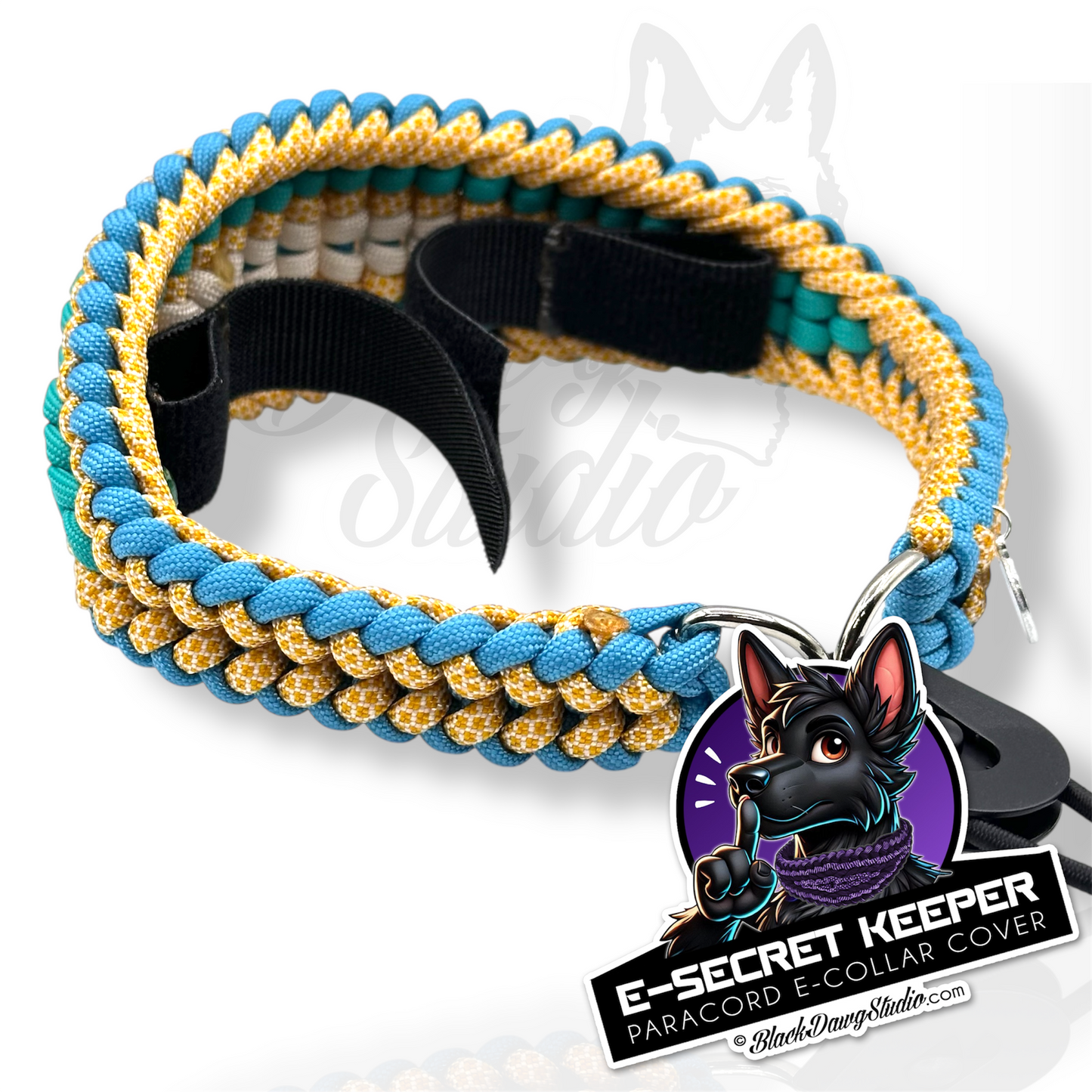 e-Secret Keeper Paracord Collar - Electric/Remote Training Collar Cover - Neon Turquoise, Honeycomb, Mint, Honeycomb, and Cream