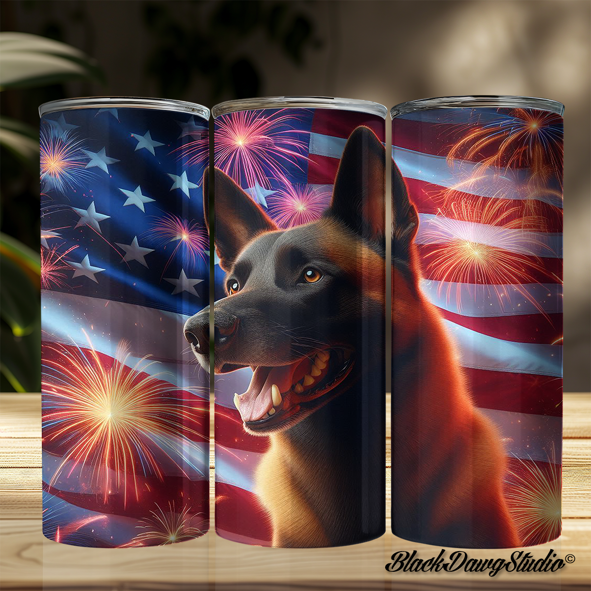 Independence Day Malinois Design | Made to Order | Printed Tumbler