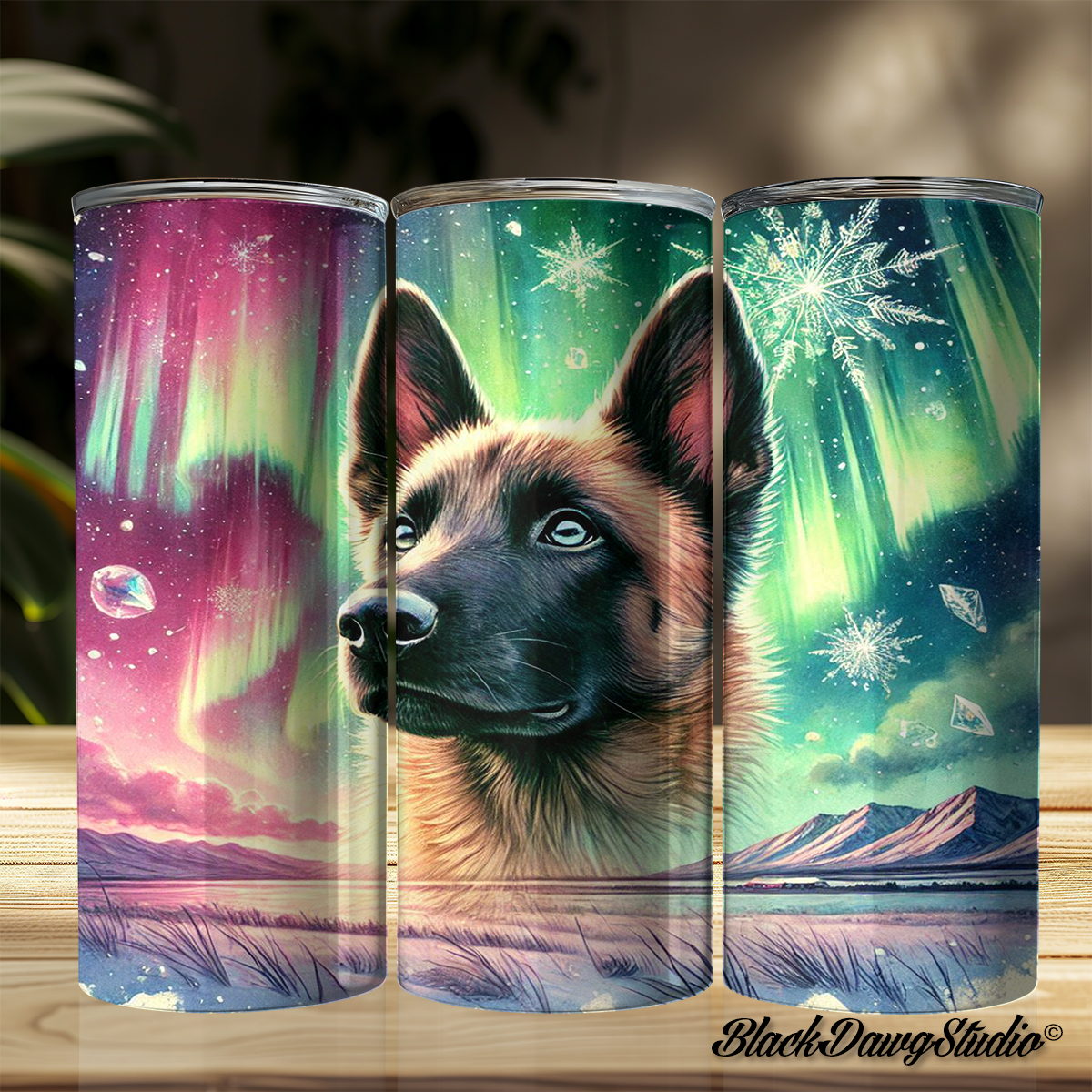 Northern Lights Malinois Designs | Made to Order | Printed Tumbler