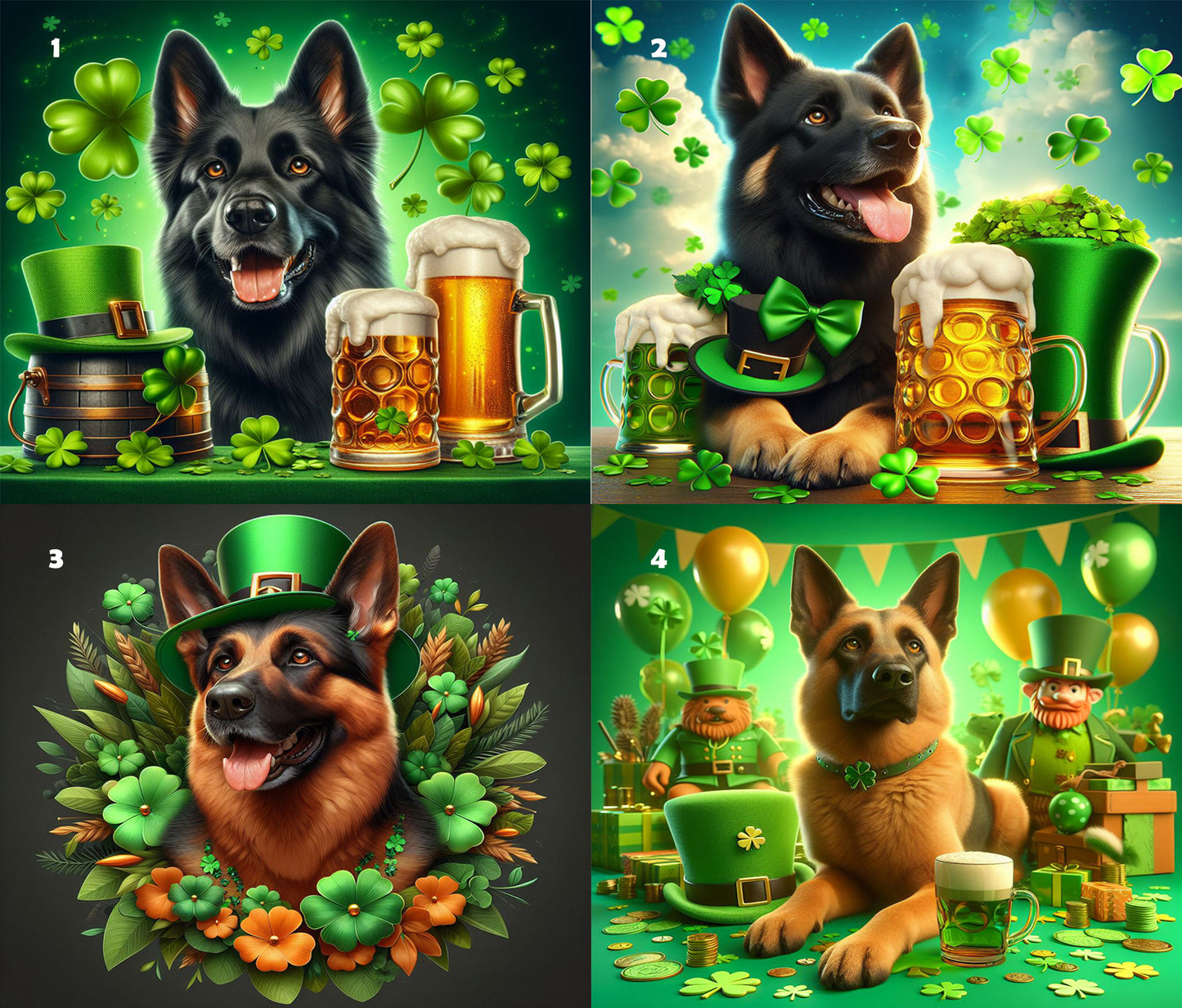20oz St. Patrick's Day Tumbler in German Shepherd or Malinois Designs | Sublimation Printed Tumbler