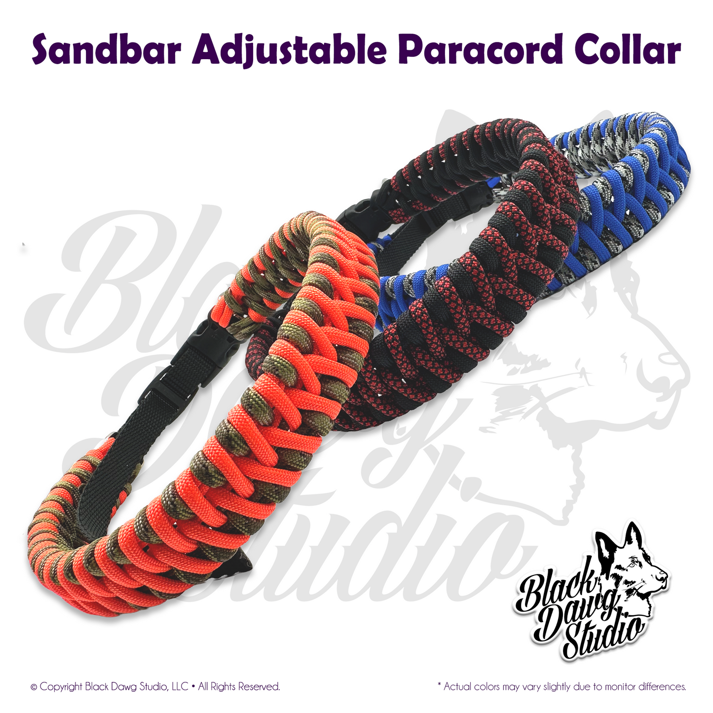 Sandbar Design Adjustable Paracord Dog Collar ***CUSTOM ORDER***