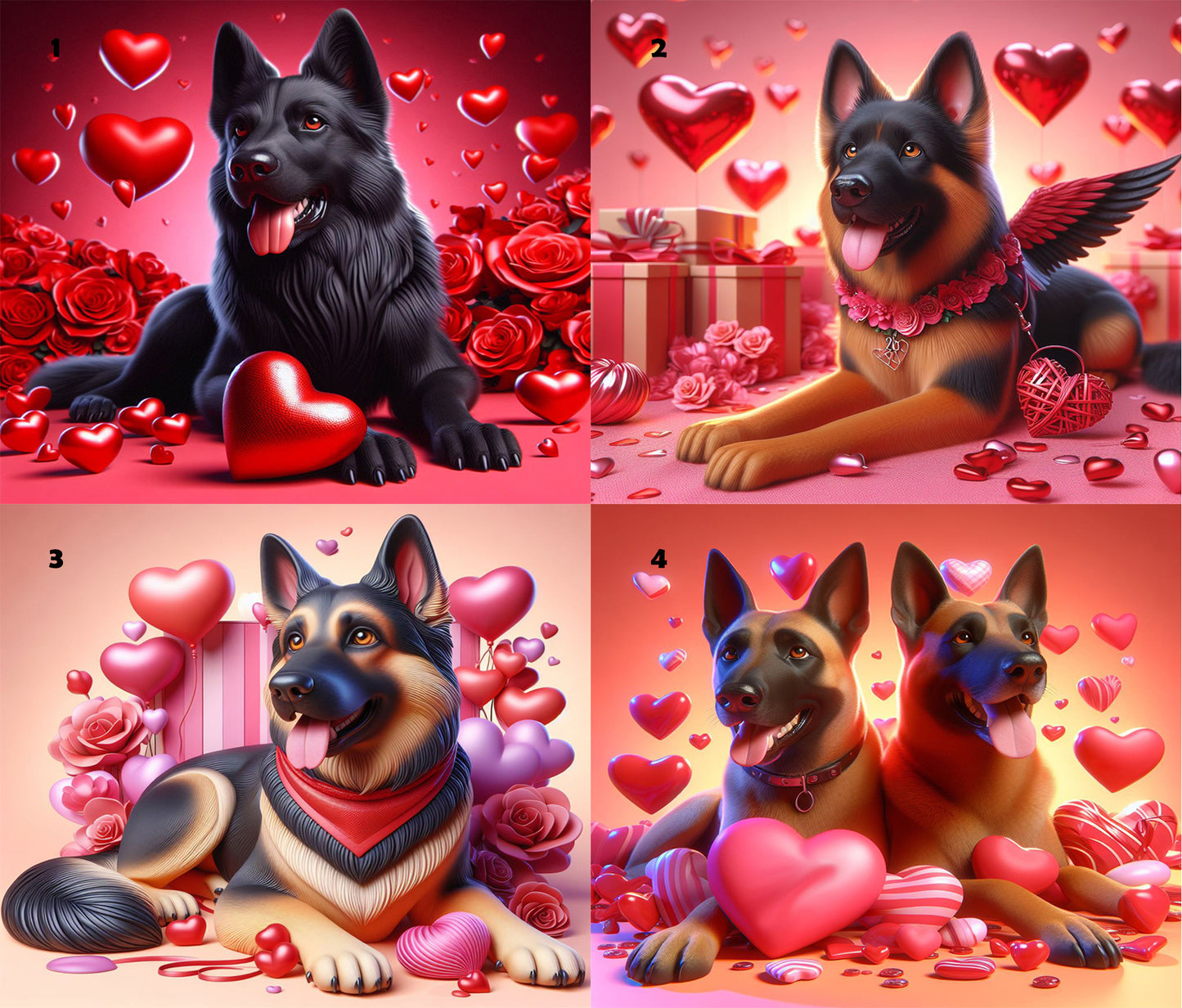 20oz Valentine's Day Tumbler in German Shepherd or Malinois Designs | Sublimation Printed Tumbler