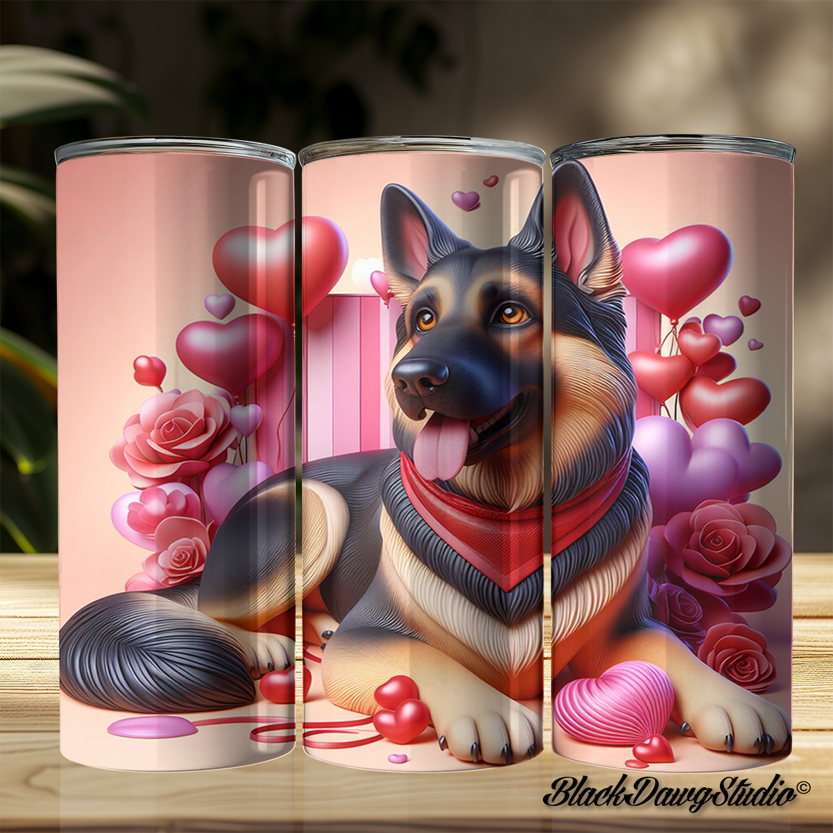 Valentine's Day German Shepherd Designs | Made to Order | Printed Tumbler