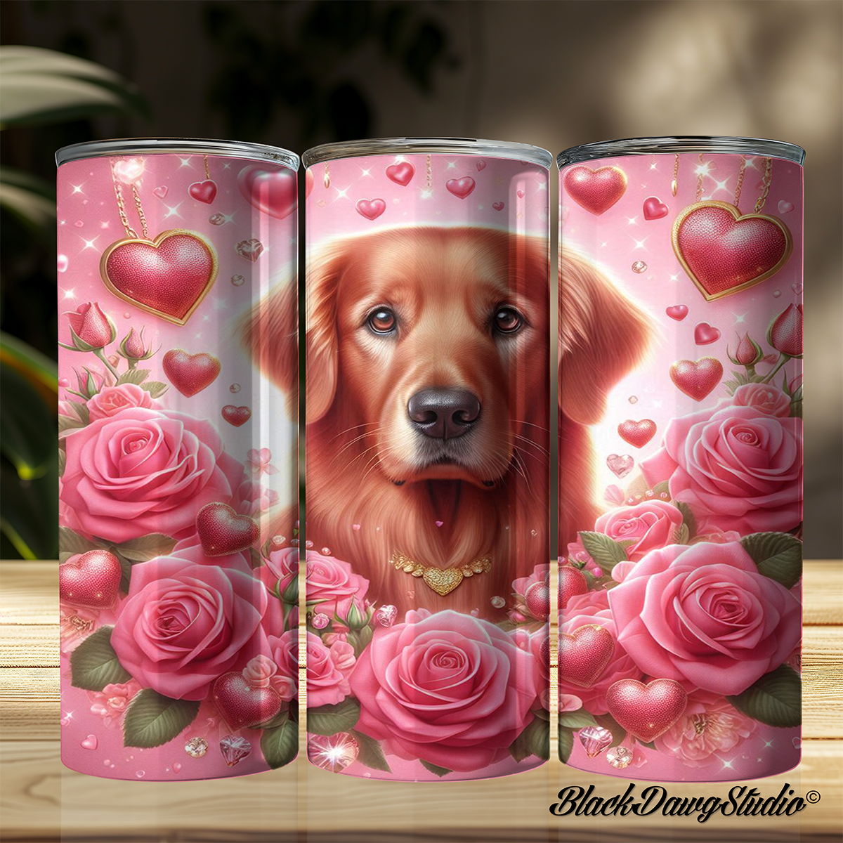 Valentine's Day Golden Design | Made to Order | Printed Tumbler