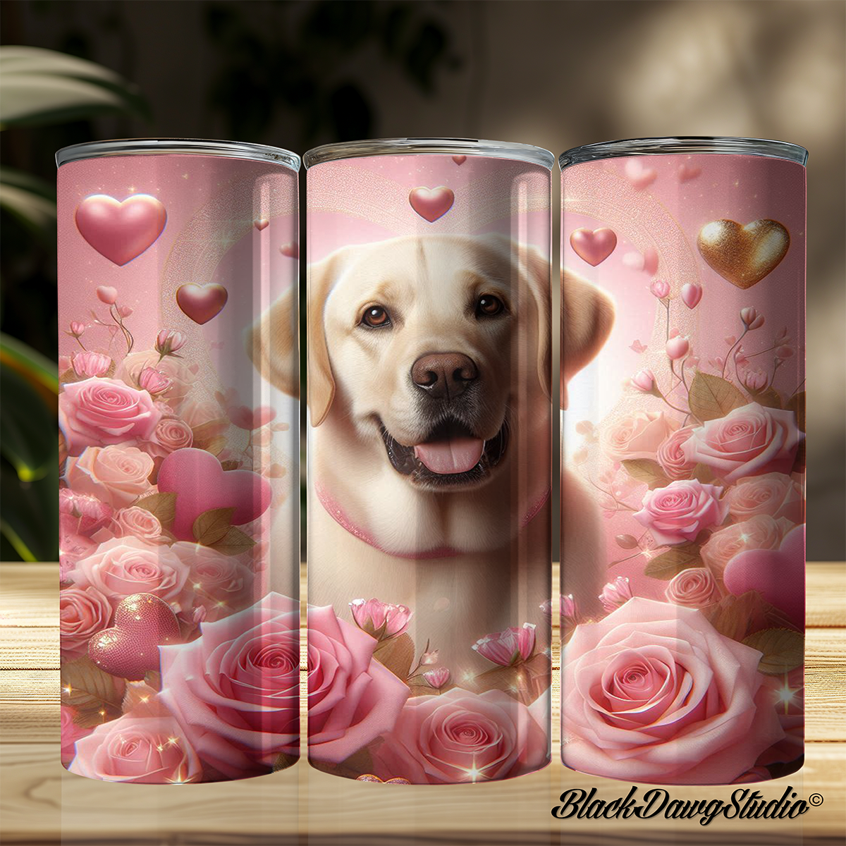 Valentine's Day Labrador Design | Made to Order | Printed Tumbler