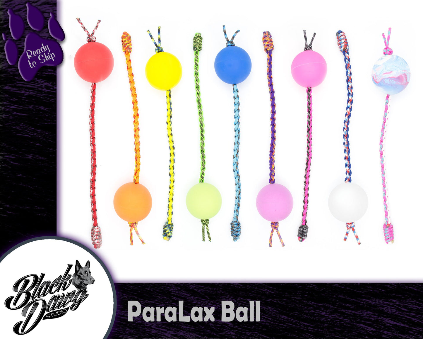 ParaLax Dog Training Ball with Braided Rope