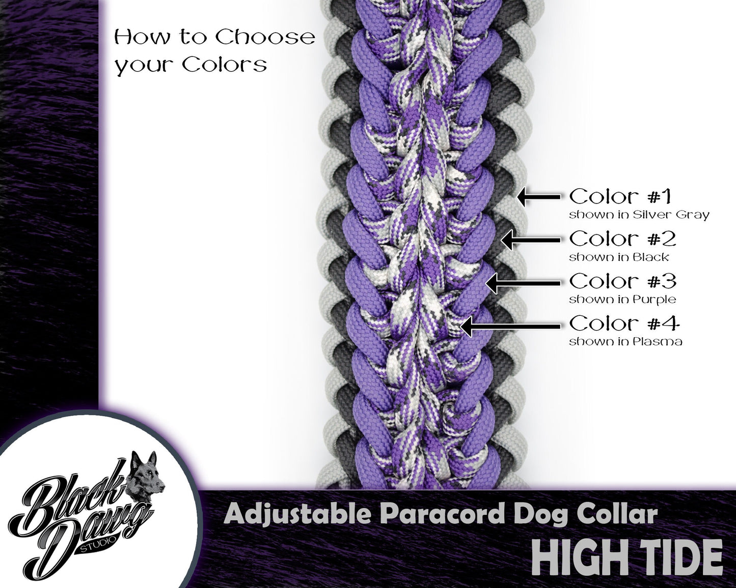 High Tide Design Adjustable Paracord Dog Collar ***CUSTOM ORDER***