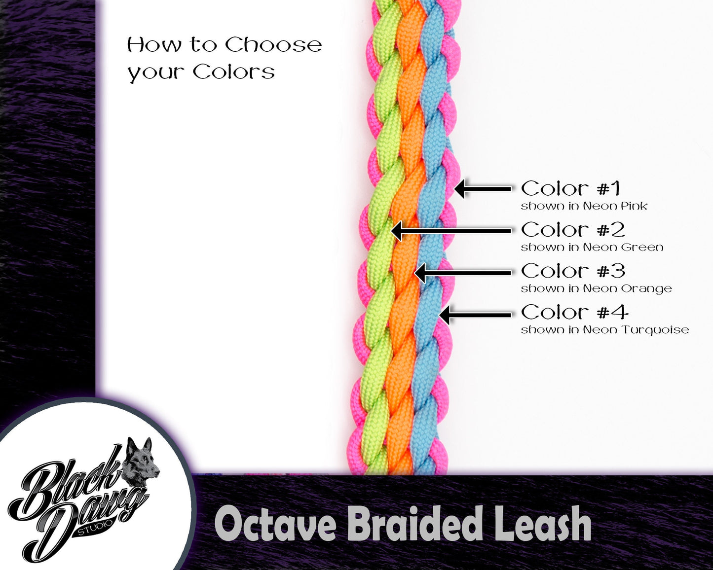 Octave Braid Paracord Dog Leash ***CUSTOM ORDER***