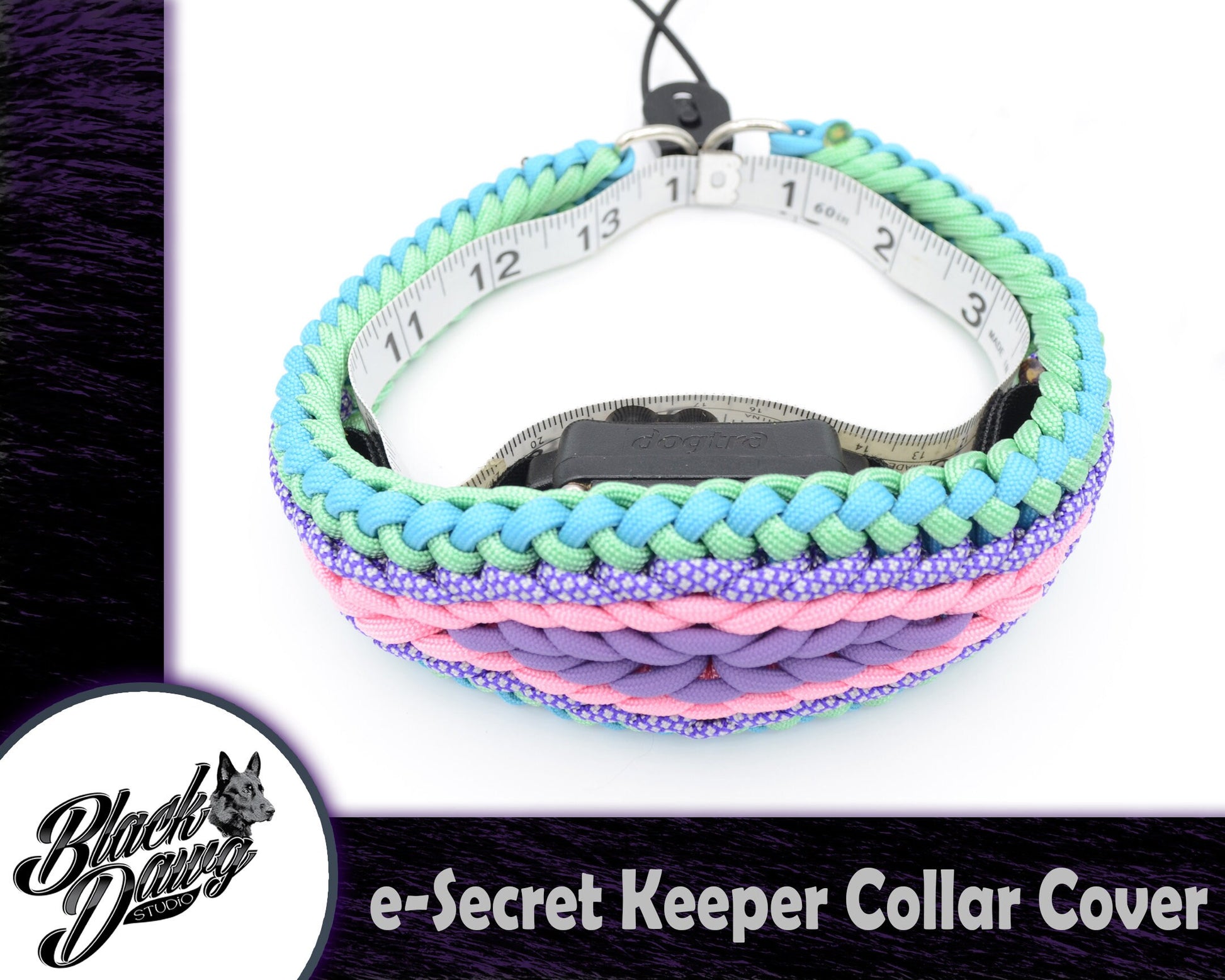 e-Secret Keeper Paracord Collar - Electric/Remote Training Collar Cover - Rainbow Colors - Select Your Own
