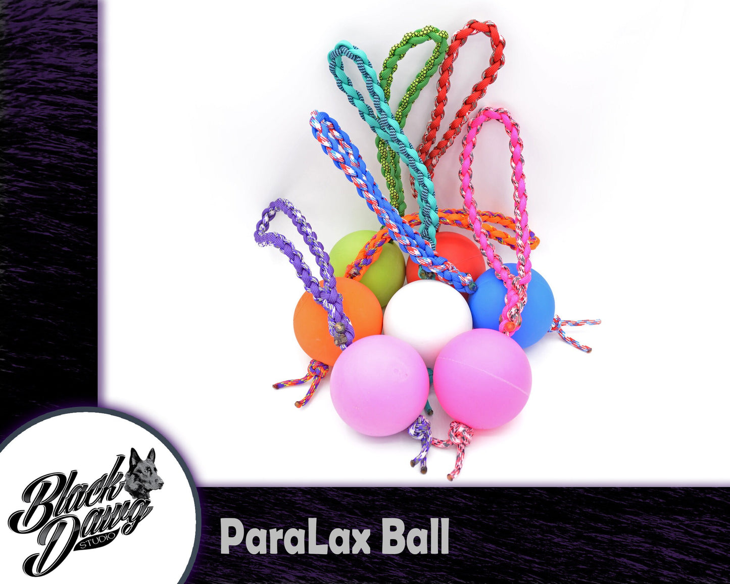 ParaLax Dog Training Ball with Braided Loop Handle