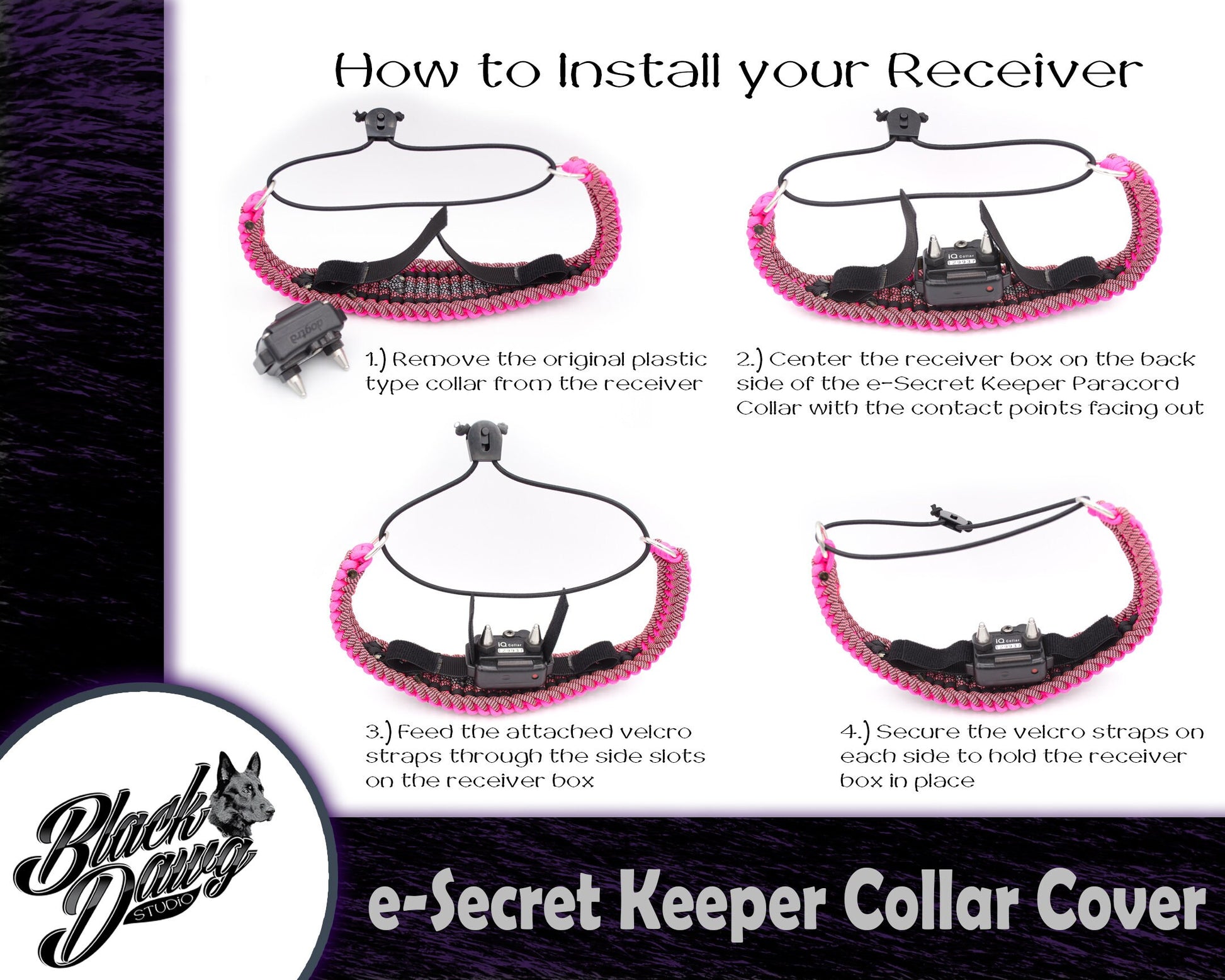 e-Secret Keeper Paracord Collar - Electric/Remote Training Collar Cover - Solid Colors - Select Your Own