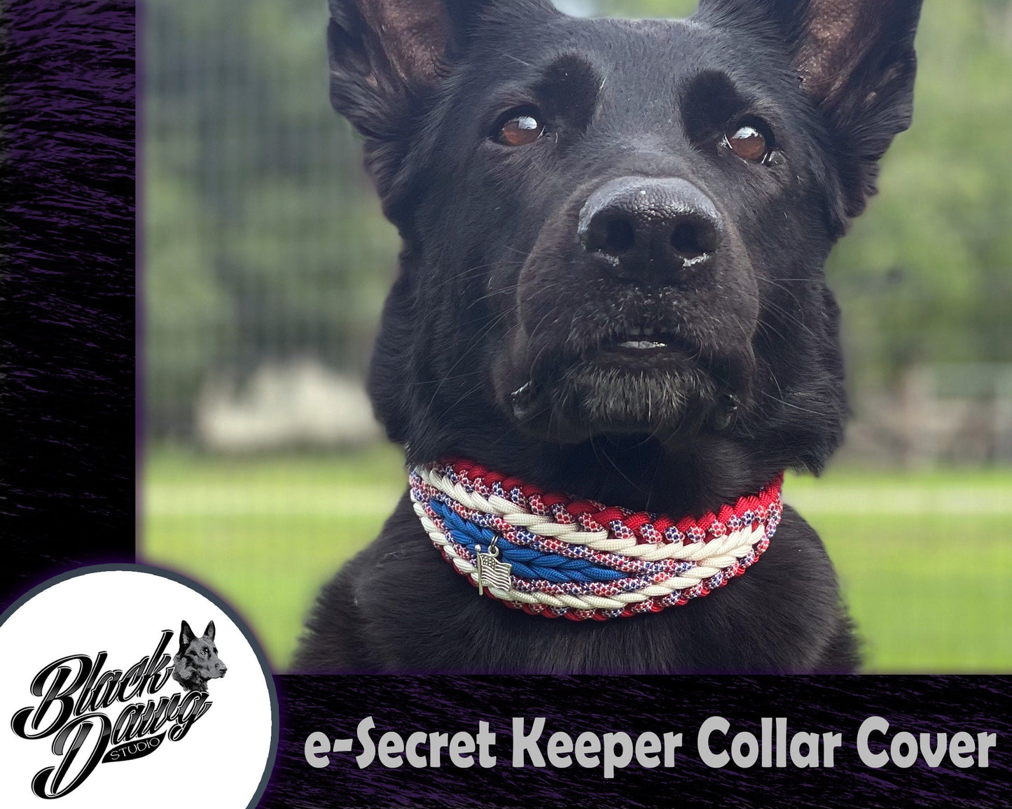 e-Secret Keeper Paracord Collar - Electric/Remote Training Collar Cover - Royal, Uncle ' Sam, Red, Uncle Sam, and White
