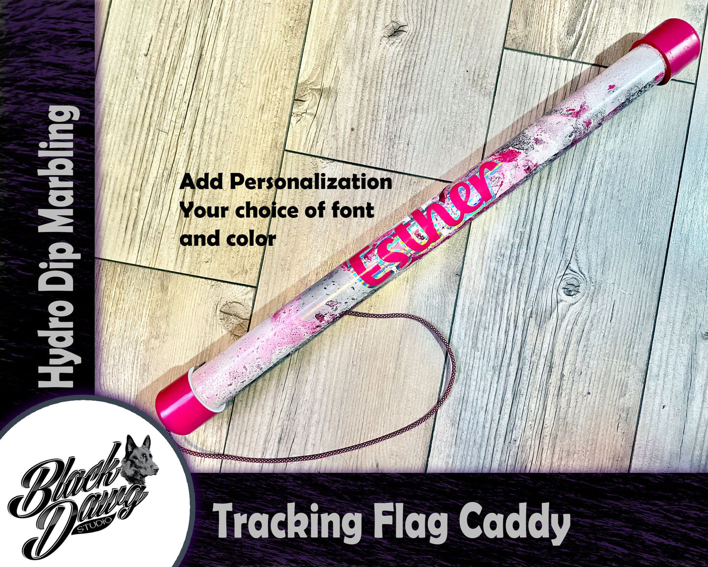 Tracking Flag Caddy - Flag Storage - Colorful Marble Swirl