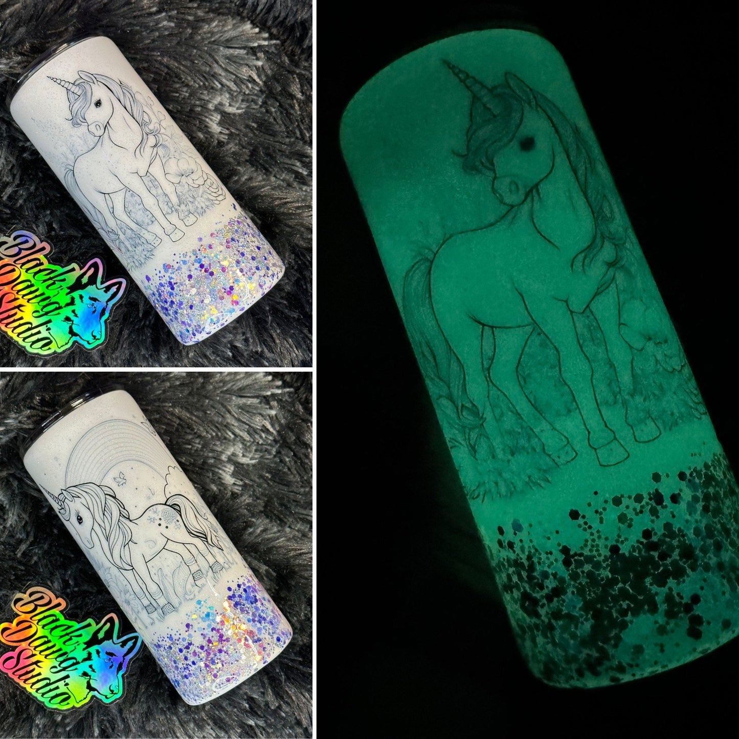 RTS 15oz Skinny Straight Tumbler Coloring Book Designs Glow in the Dark with Washable Markers | 8 Designs | Children’s Gift | Kids Tumbler