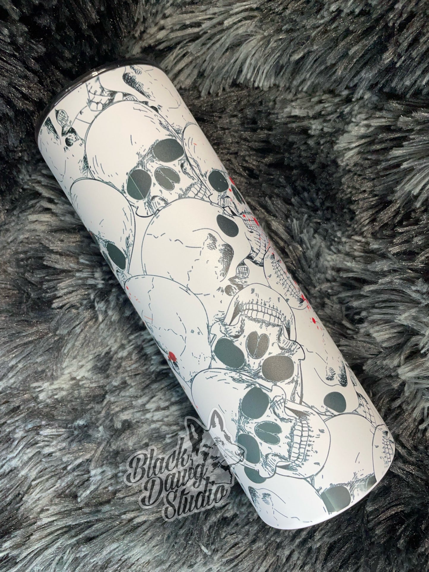 RTS 20oz Skinny Straight Tumbler Glow in the Dark Skulls | Hello Darkness My Old Friend | Dark Humor | Sublimation Printed Tumbler