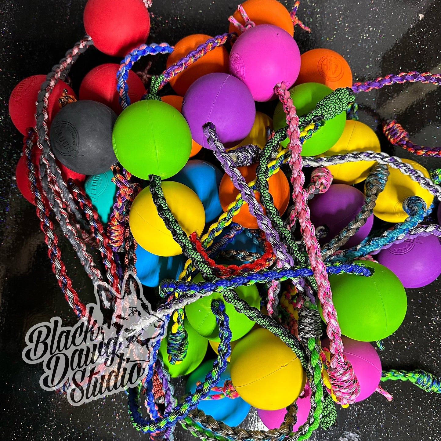 ParaLax Dog Training Ball with Braided Rope