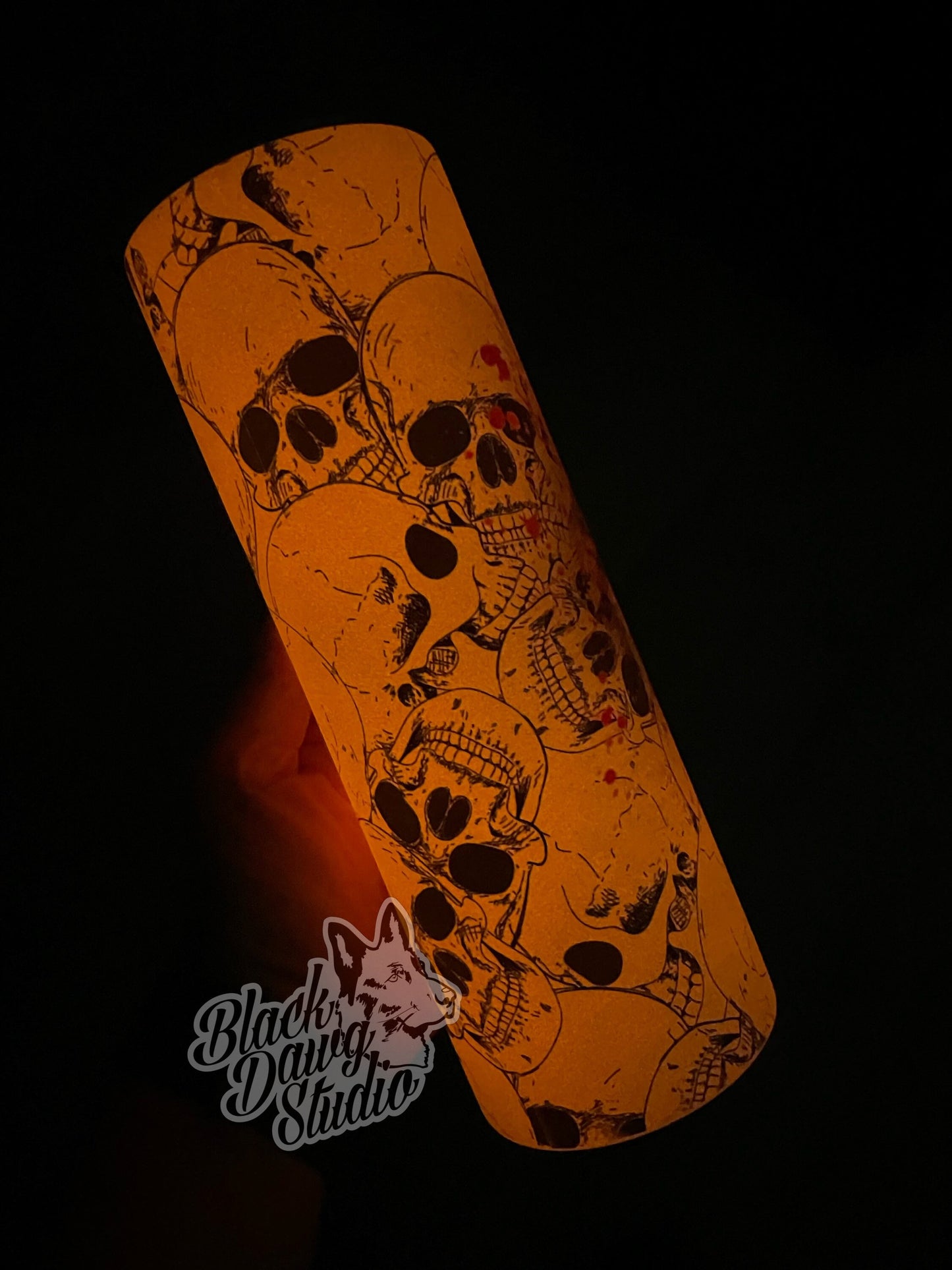 RTS 20oz Skinny Straight Tumbler Glow in the Dark Skulls | Hello Darkness My Old Friend | Dark Humor | Sublimation Printed Tumbler