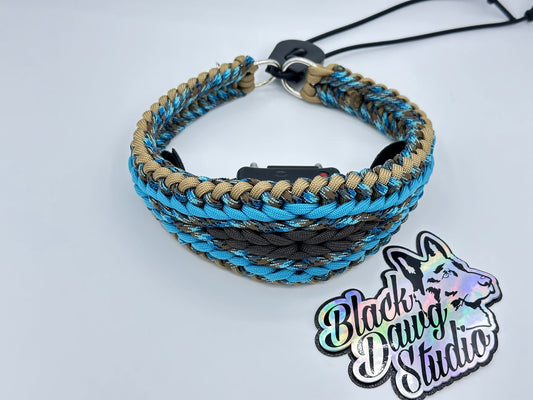 e-Secret Keeper Paracord Collar - Electric/Remote Training Collar Cover - Tan, Abyss, Neon Turquoise, Abyss, and Walnut