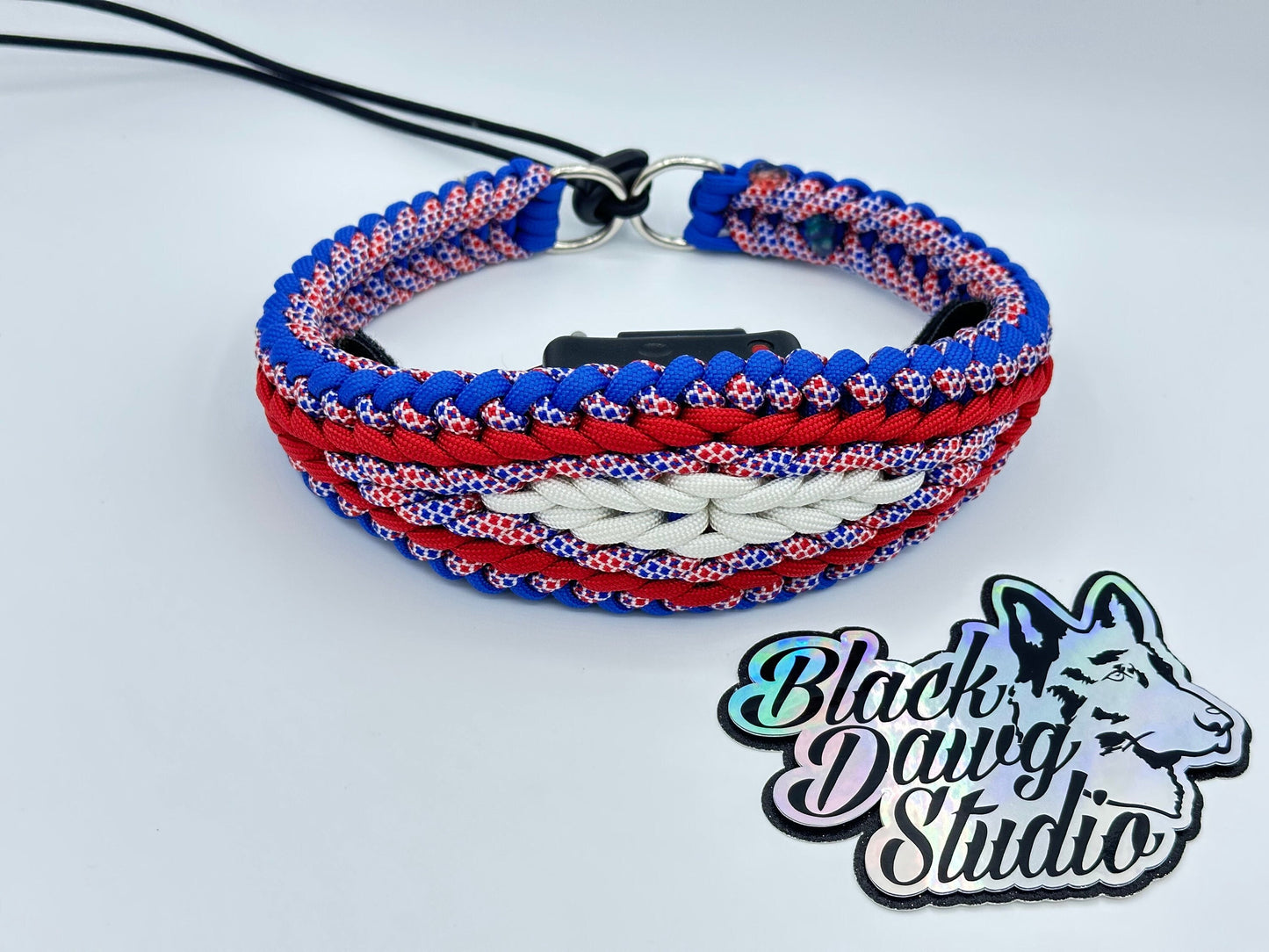 e-Secret Keeper Paracord Collar - Electric/Remote Training Collar Cover - Royal, Uncle ' Sam, Red, Uncle Sam, and White