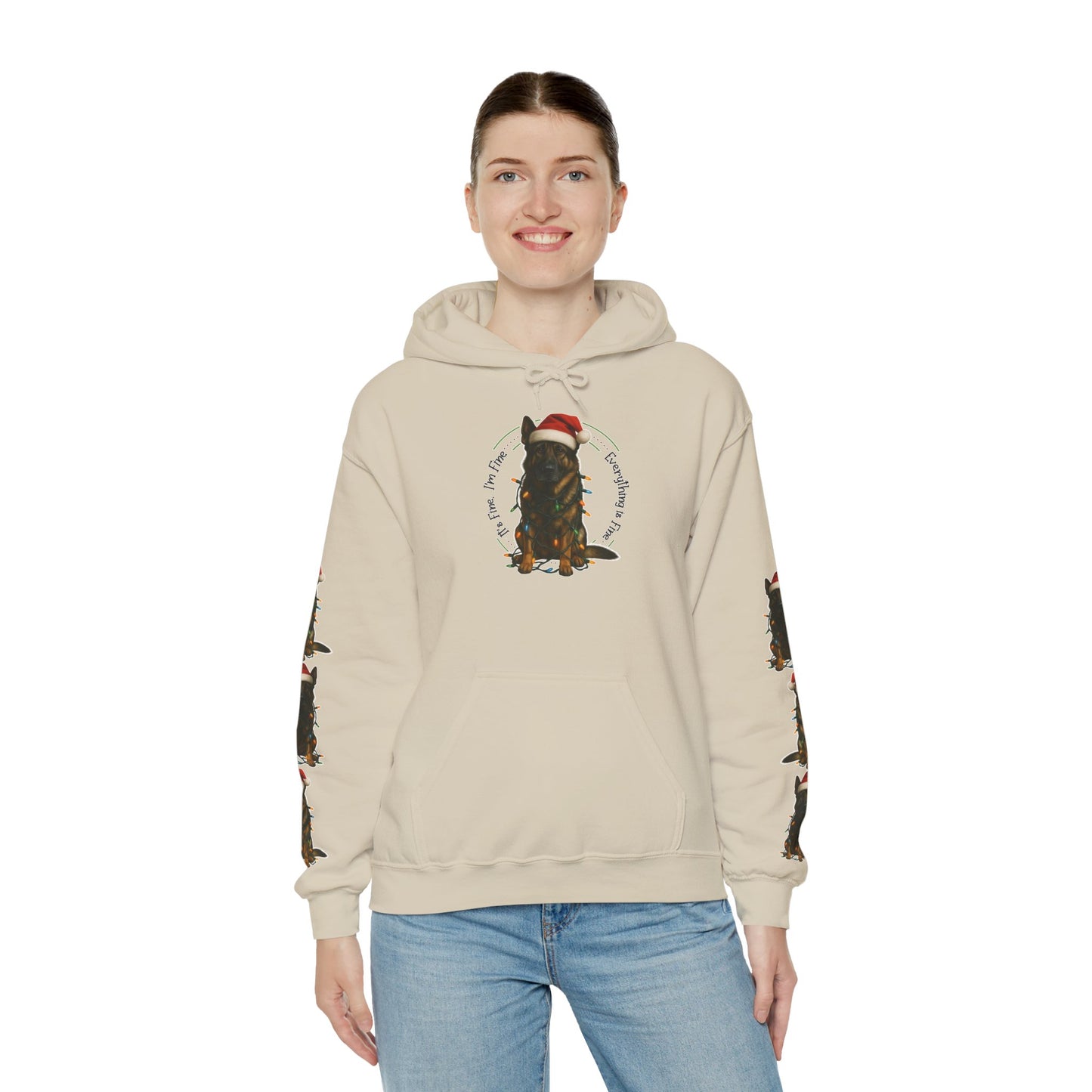 It's Fine, I'm Fine... Everything is Fine - Christmas German Shepherd Hoodie Sweatshirt