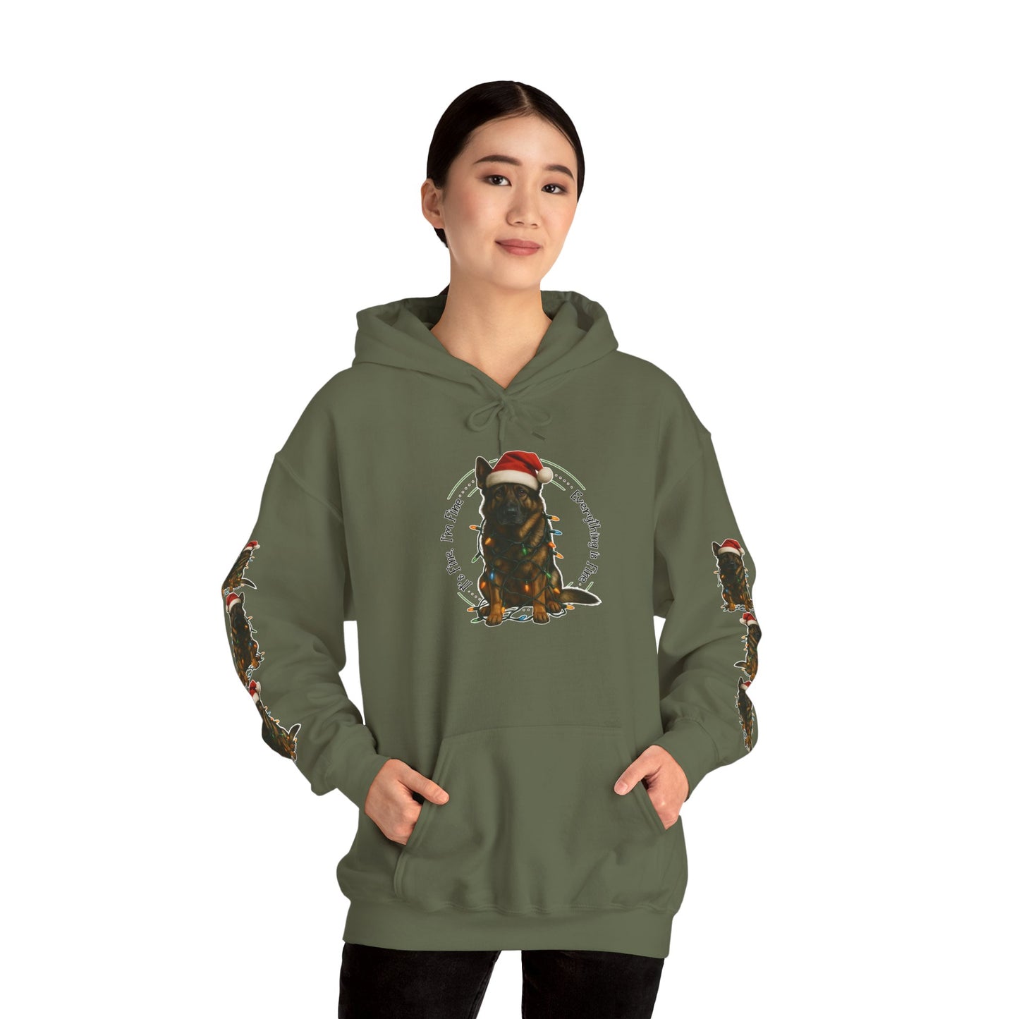 It's Fine, I'm Fine... Everything is Fine - Christmas German Shepherd Hoodie Sweatshirt
