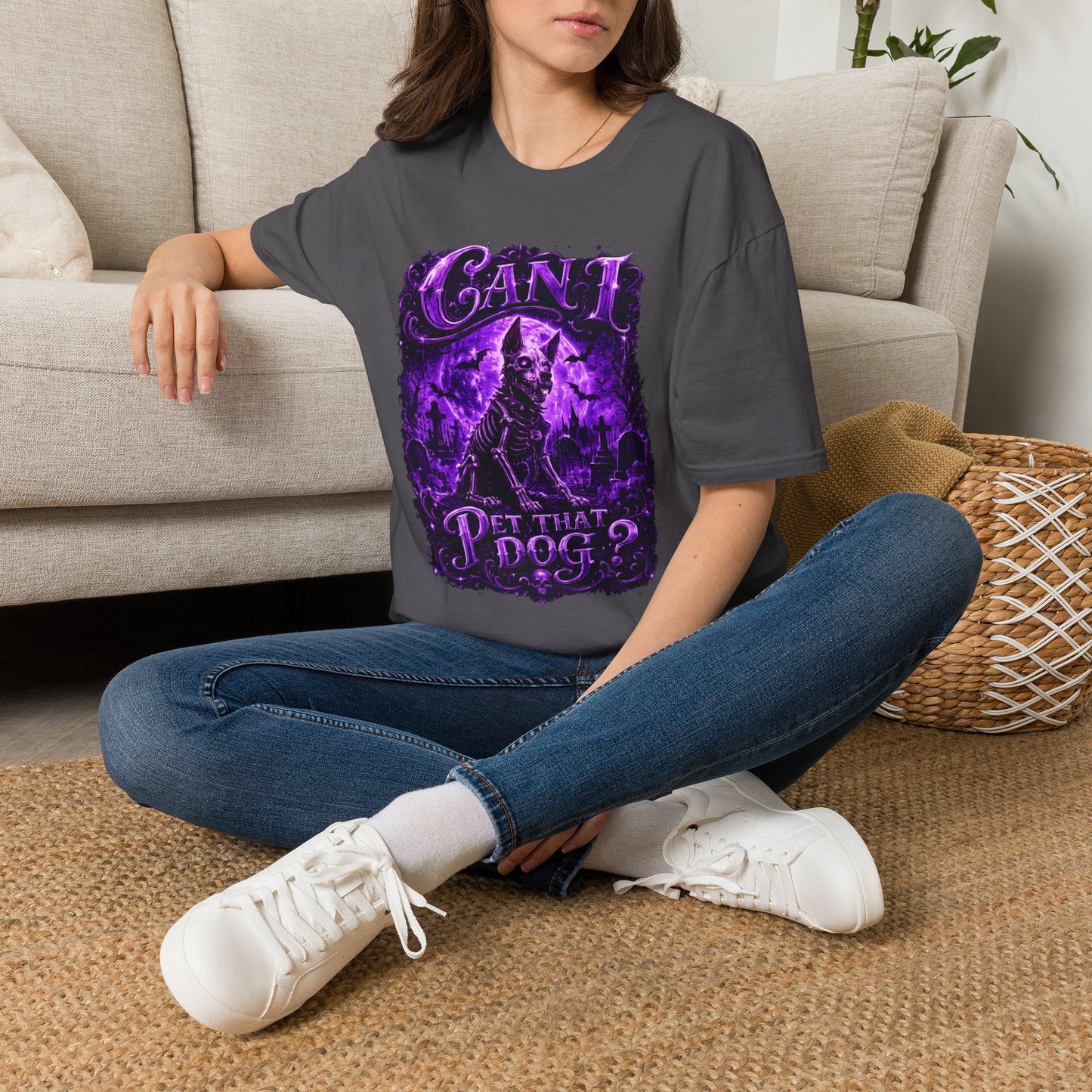 Can I Pet That Dog? Gothic Dog Graphic T‑Shirt