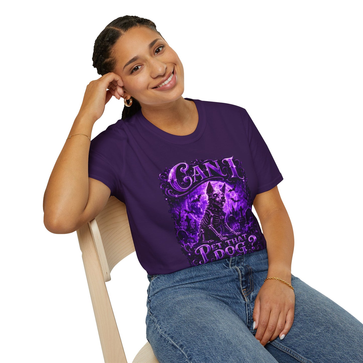 Can I Pet That Dog? Gothic Dog Graphic T‑Shirt