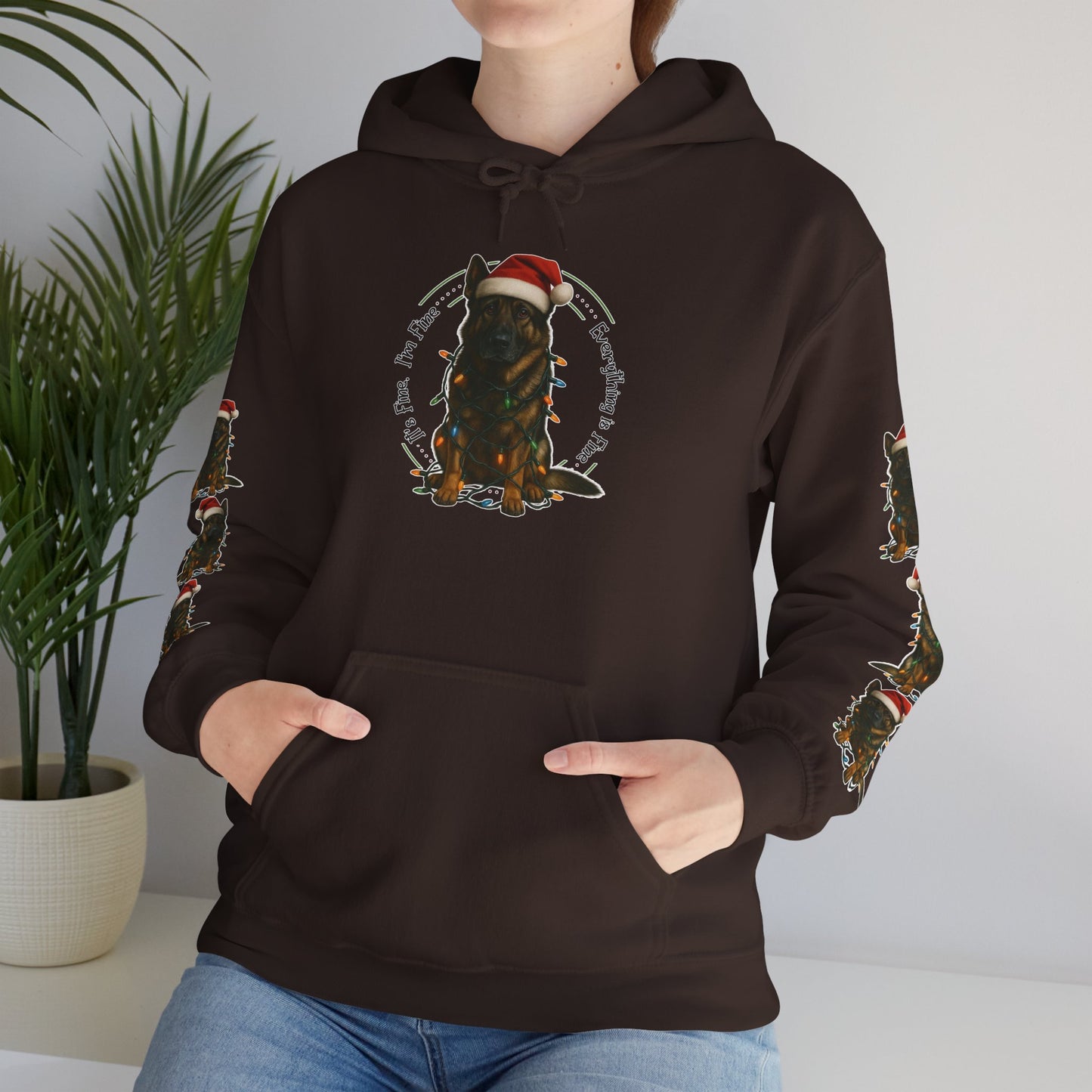 It's Fine, I'm Fine... Everything is Fine - Christmas German Shepherd Hoodie Sweatshirt