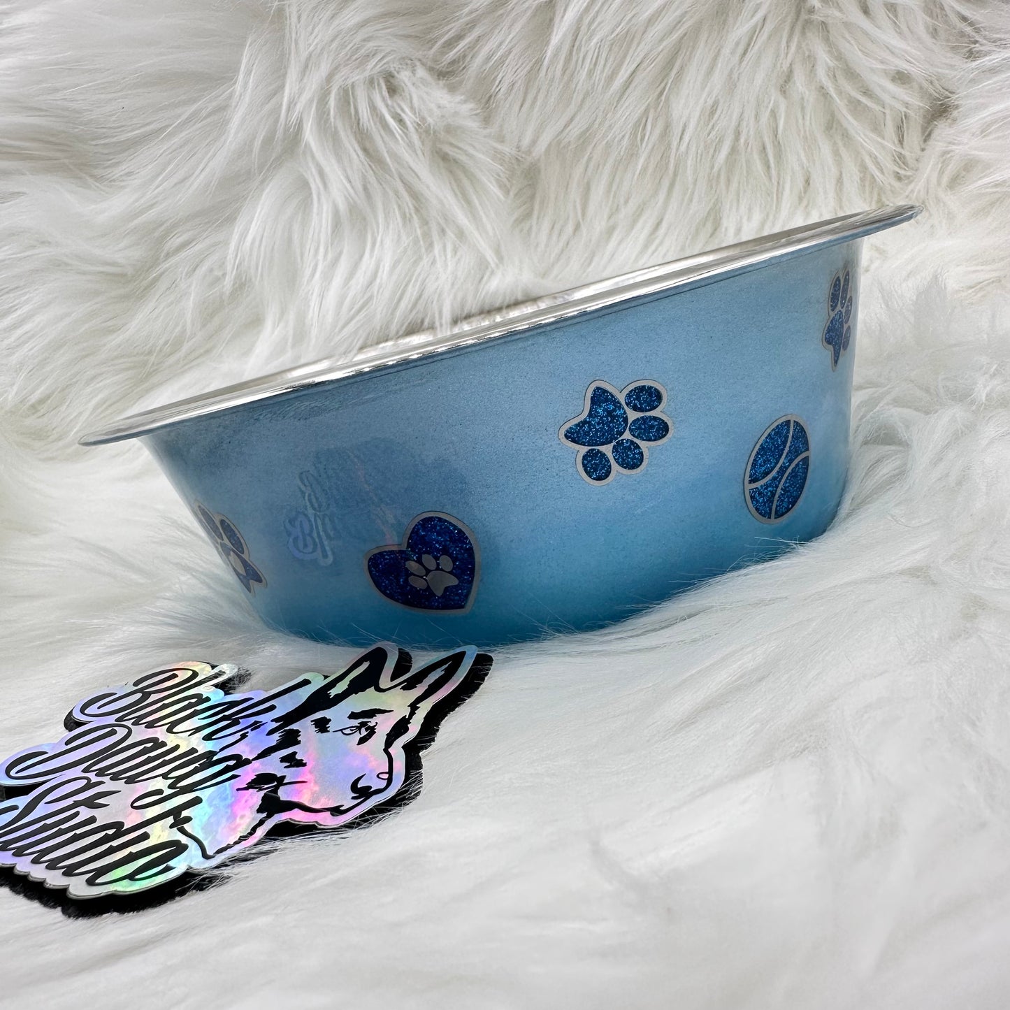 8-inch Dog Bowl - Puppy Love Marble Peekaboo - Epoxy Tumbler for Dogs